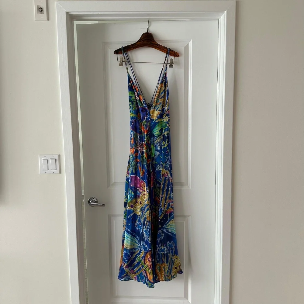 Farm Rio Blue Sea Life Sleeveless Maxi Dress - Picture 4 of 9